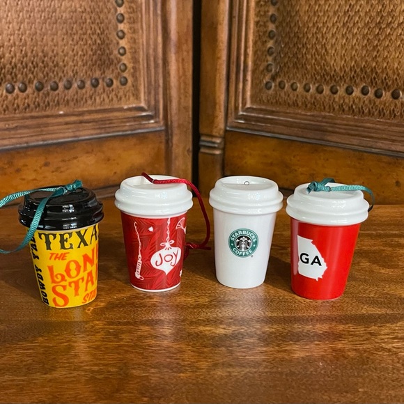 Starbucks Miniature Christmas Cup Ornaments. Lot of 4. - Picture 2 of 3